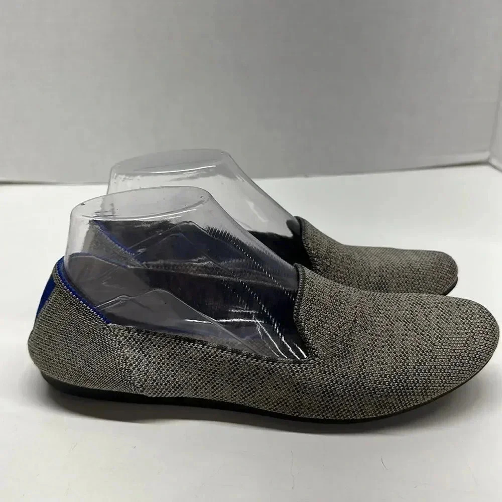 Rothy’s Taupe Heather Grey Blue Slip On Washable Loafers Shoes Size 8 - Picture 2 of 11